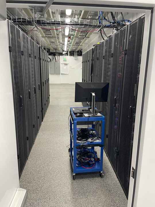 IT hall rack rows inside the modular data center