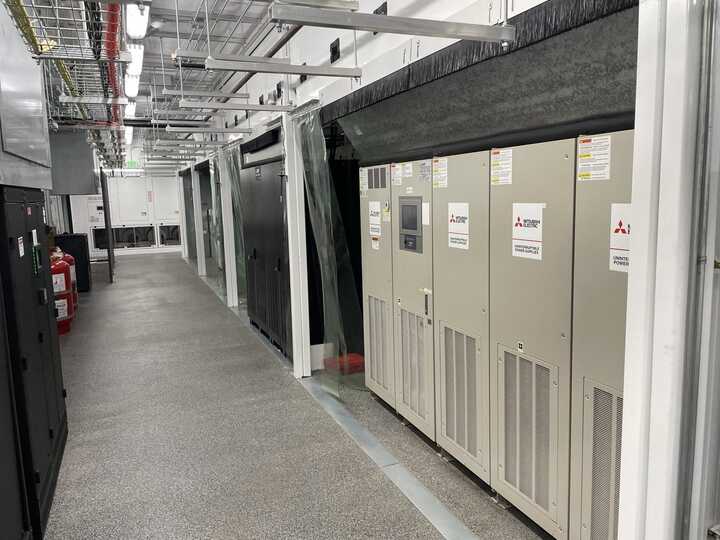 UPS and power corridor inside the containerized data center